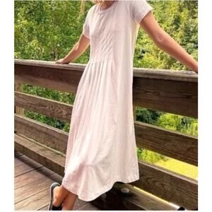 Free People FP Beach On Repeat White Coastal Cotton Tee T-Shirt Dress XS Pockets